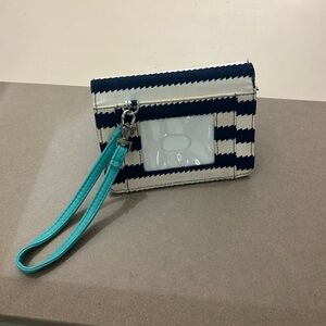 Wristlet Striped Wristlet Wallet with ID Window Great Shape!